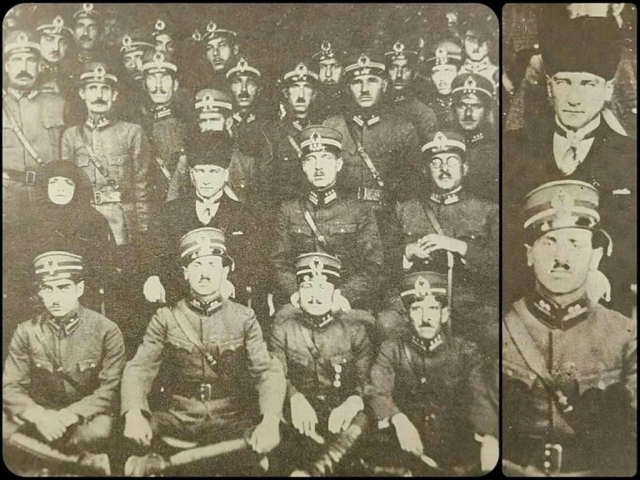 M.Kemal Paşa'nın önünde oturan kişi, daha sonraları Genelkurmay Başkanı ve 5.Cumhurbaşkanı olacak olan Cevdet Sunay. Kayseri'de 14 Ekim 1924'te çekilen bu fotoğrafta, Atatürk'ün solunda eşi Latife Hanım ve sağında dönemin 41'inci Tümen Komutanı Albay Cemil Cahit Toydemir yer alıyor.